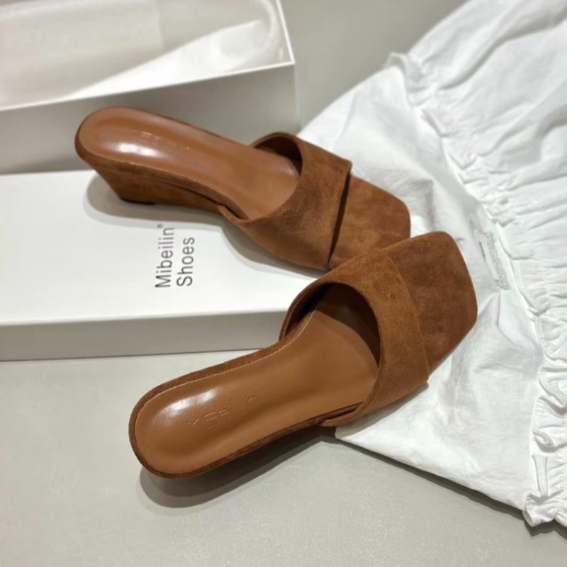 Street Fashion Brands - 2026 Brand Wedge Heel Slipper Slides