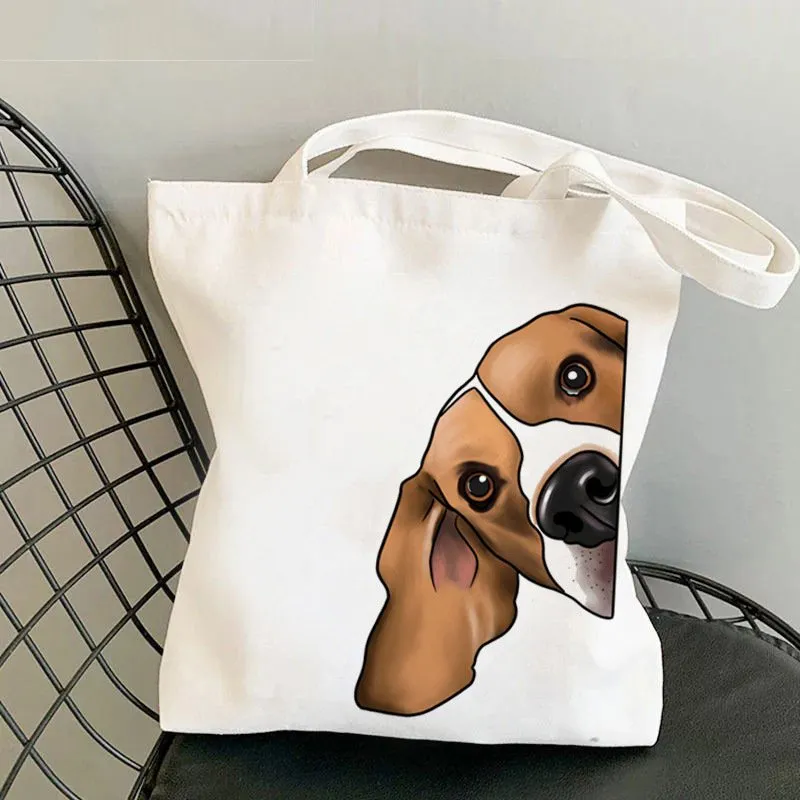 Tote Bag Canvas Print - Artistic Beagle Portrait Canvas Tote Bag
