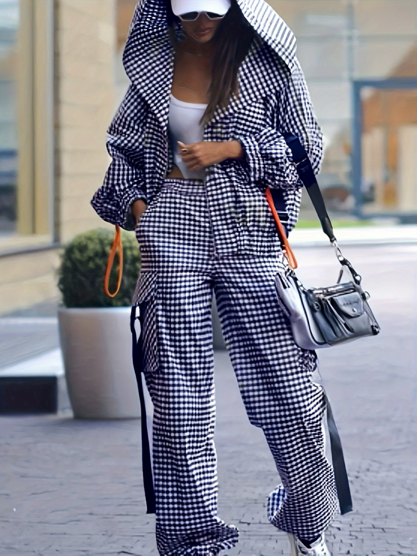 Street Fashion Hoodie - Spring Autumn Casual Plaid Print Women's