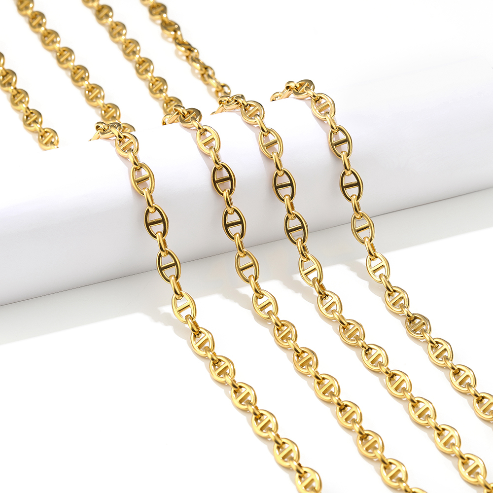 Street Fashion Jewelry - 1 Meter Stainless Steel Coffee Bean