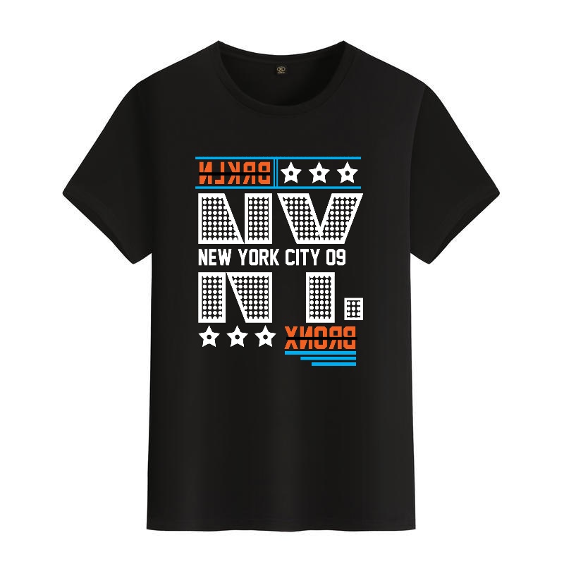 Men's Black Round-Neck Short-S - Street Fashion New York incelemesi ve fiyatı