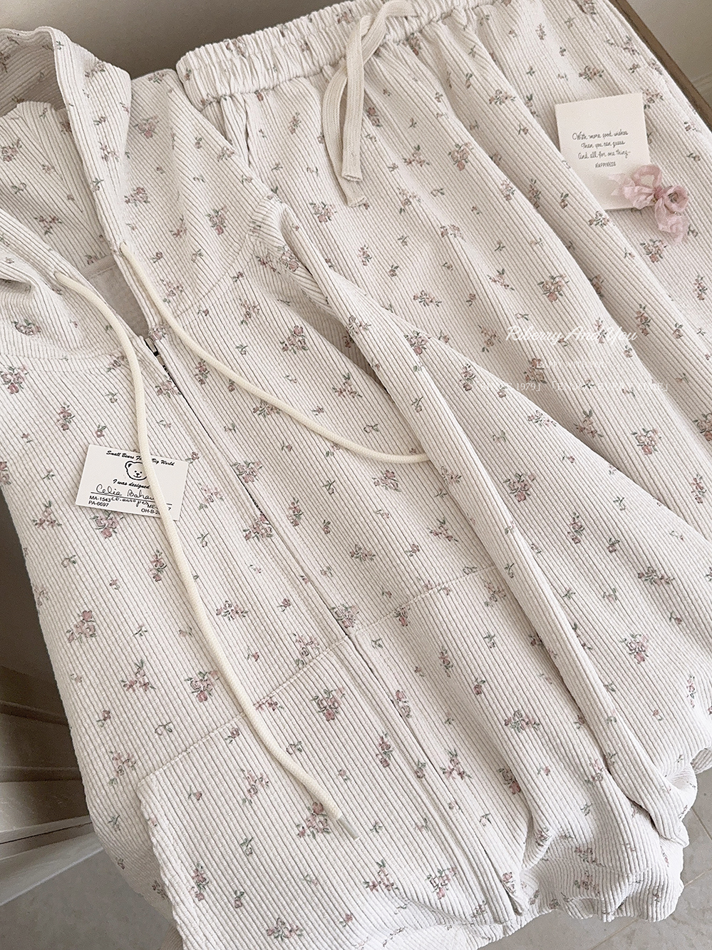Retro Floral Loose Hooded Zipp - Street Fashion Hoodie incelemesi ve fiyatı