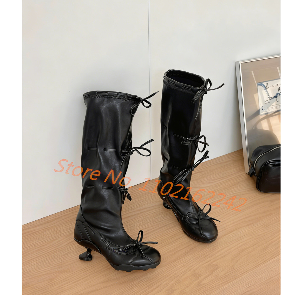 Bow-Tie Ballet Knee-High Boots - Street Fashion Kids incelemesi ve fiyatı