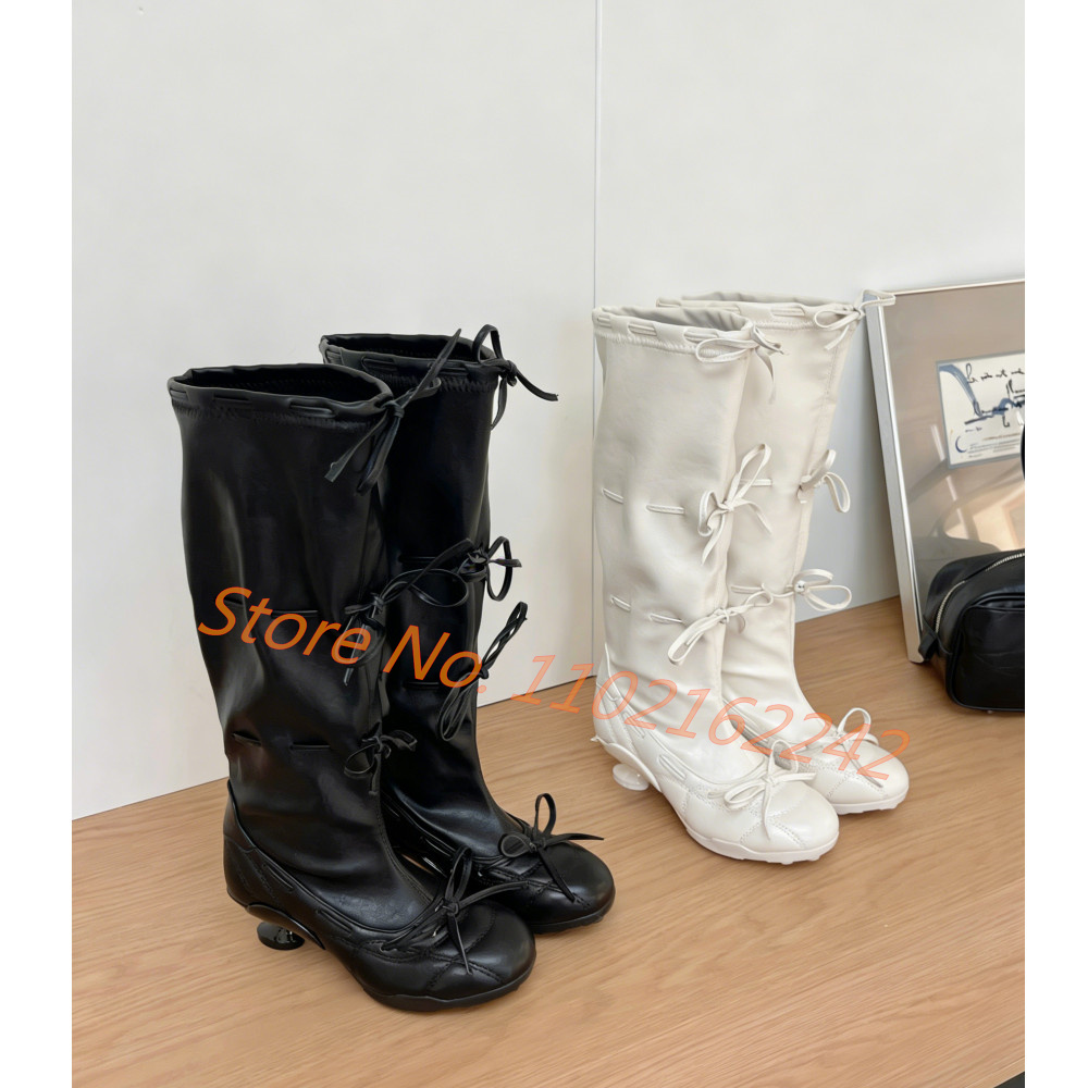 Bow-Tie Ballet Knee-High Boots - Street Fashion Kids incelemesi ve fiyatı
