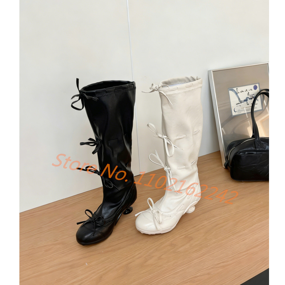Bow-Tie Ballet Knee-High Boots - Street Fashion Kids incelemesi ve fiyatı