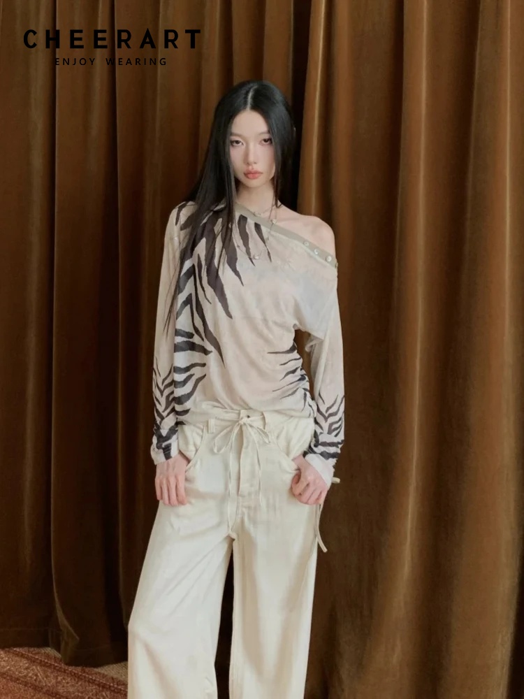 CHEERART Zebra Off Shoulder De - Street Fashion Fall 2025 incelemesi ve fiyatı