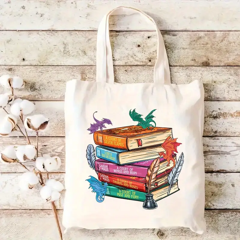 Acotar Dragon Book Tote Bag fo - Tote Bag Canvas Print incelemesi ve fiyatı