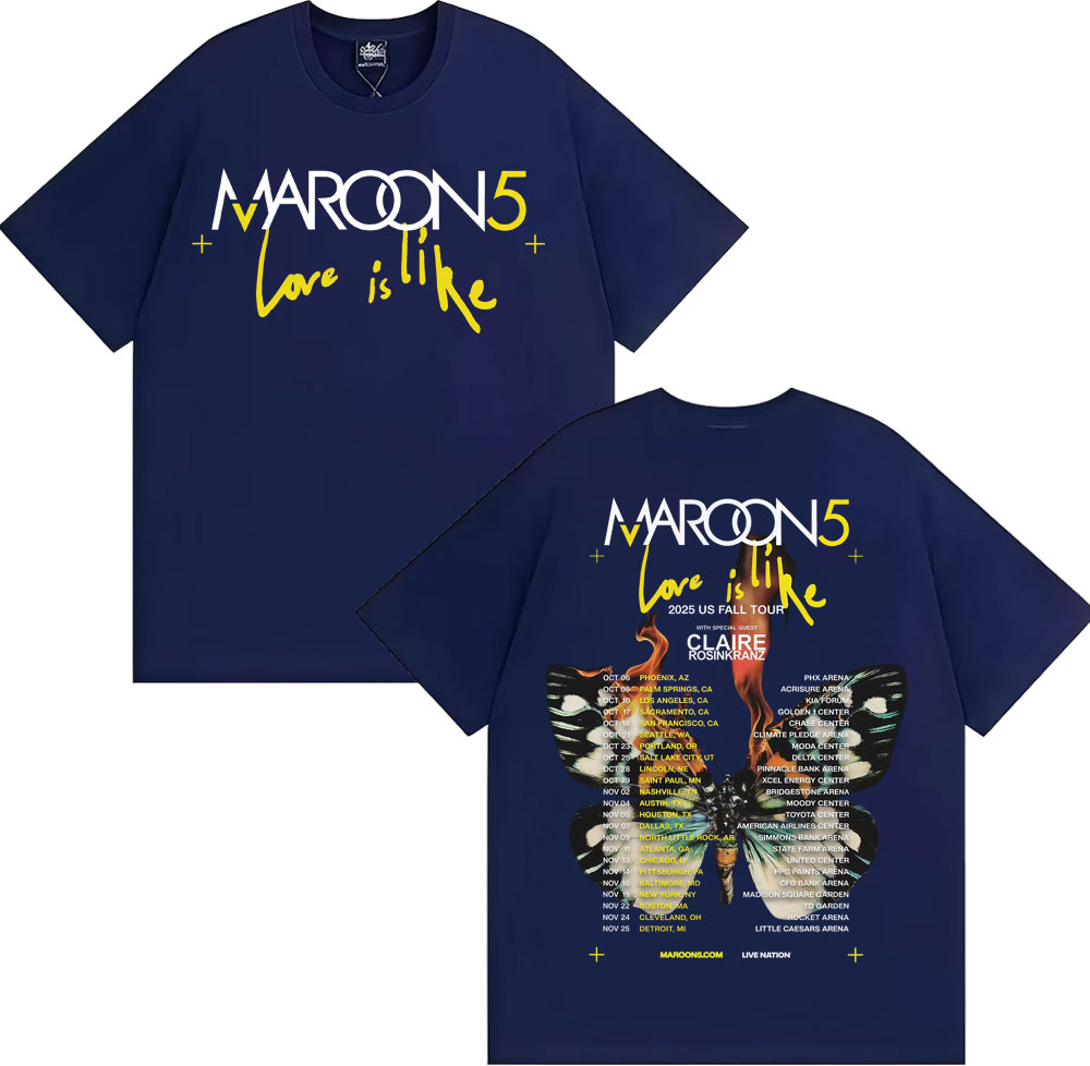 Band Maroon 5 Love Is Like US  - Street Fashion Fall 2025 incelemesi ve fiyatı