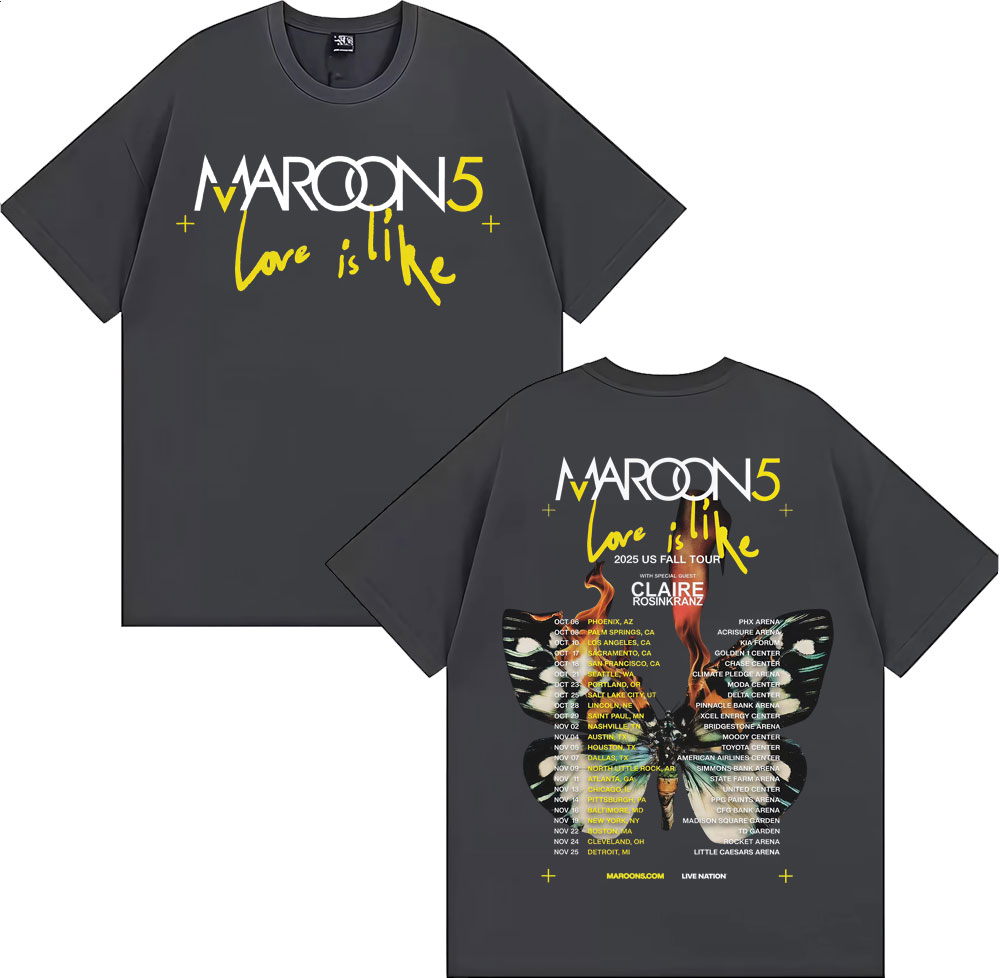 Band Maroon 5 Love Is Like US  - Street Fashion Fall 2025 incelemesi ve fiyatı
