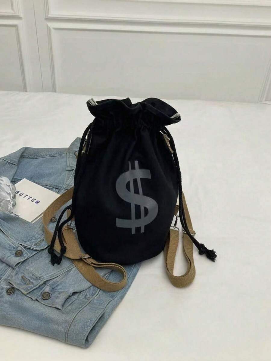Black Canvas Drawstring Crossb - Tote Bag Canvas Print incelemesi ve fiyatı
