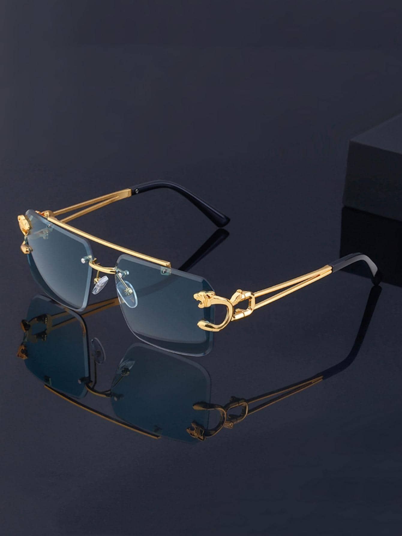 1pair Men Rimless Fashion Glas - Street Fashion Hoodie incelemesi ve fiyatı
