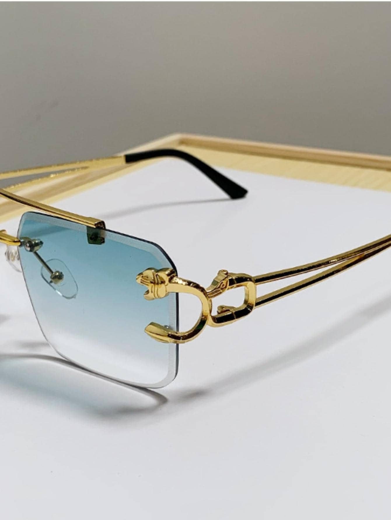 1pair Men Rimless Fashion Glas - Street Fashion Hoodie incelemesi ve fiyatı