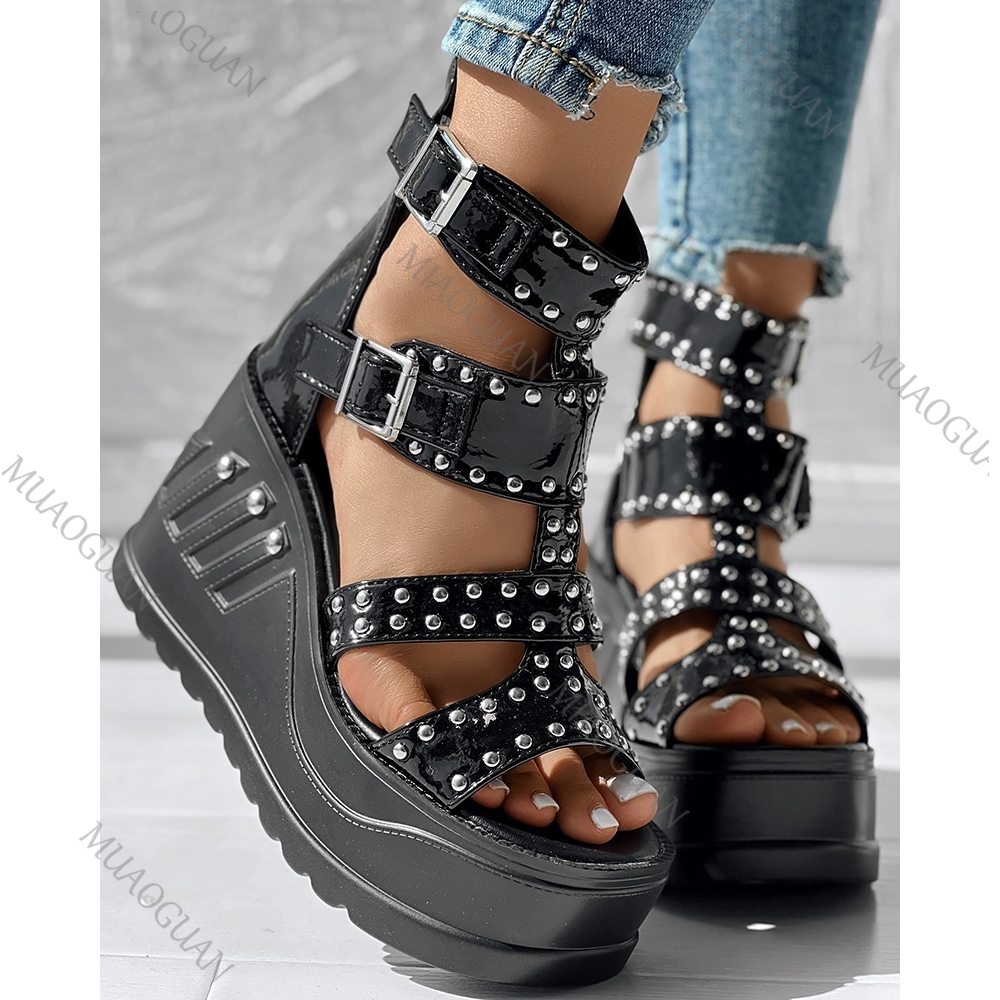 Fashion Women Peep Toe Black S - Street Fashion Shoes incelemesi ve fiyatı