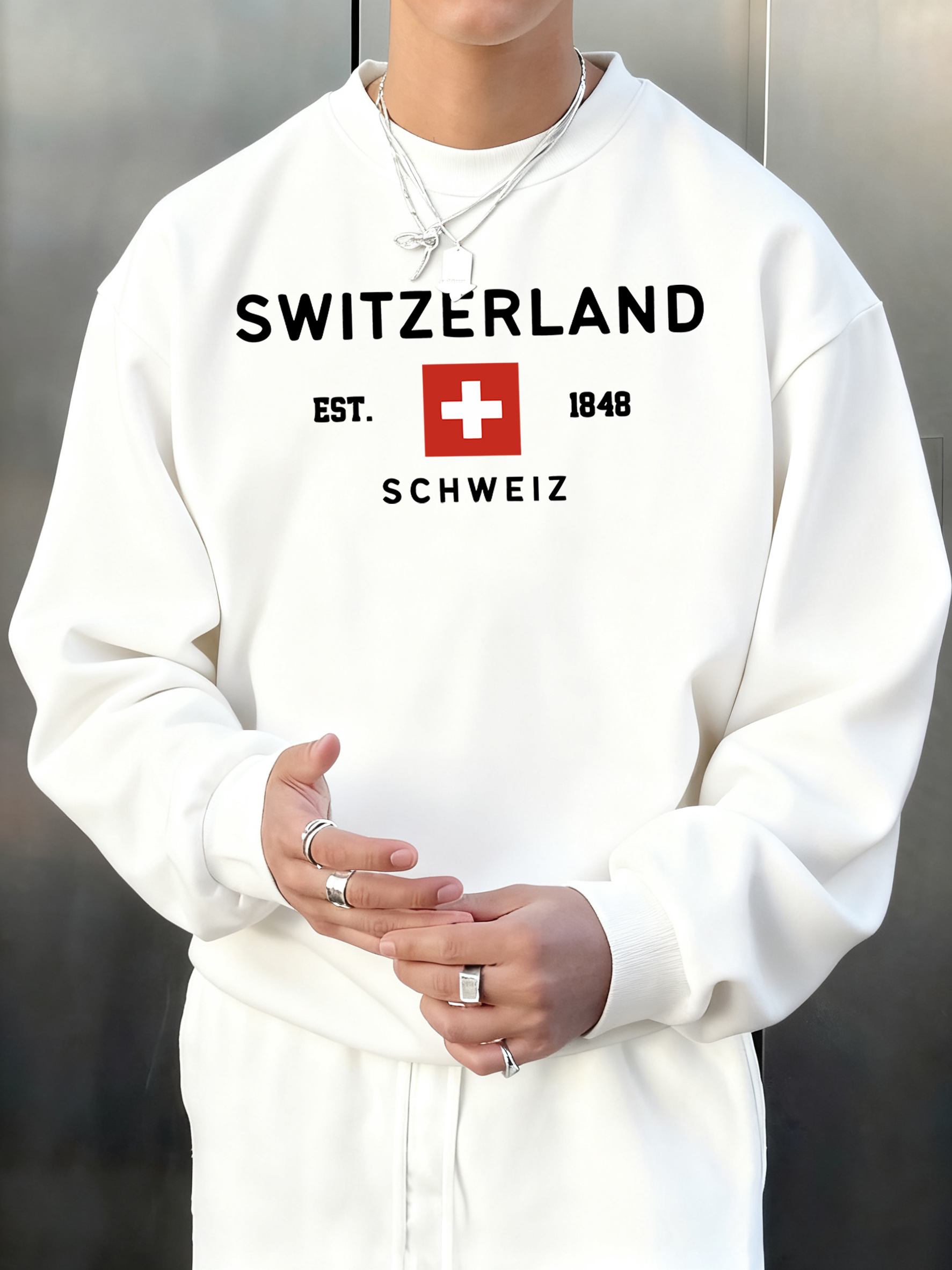 Switzerland Est 1848 Printing  - Street Fashion Elements incelemesi ve fiyatı