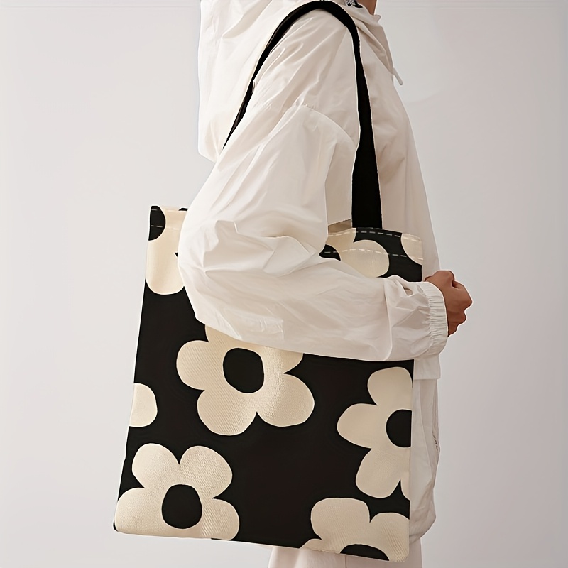 Yellow flower printed tote bag - Tote Bag Canvas Print incelemesi ve fiyatı