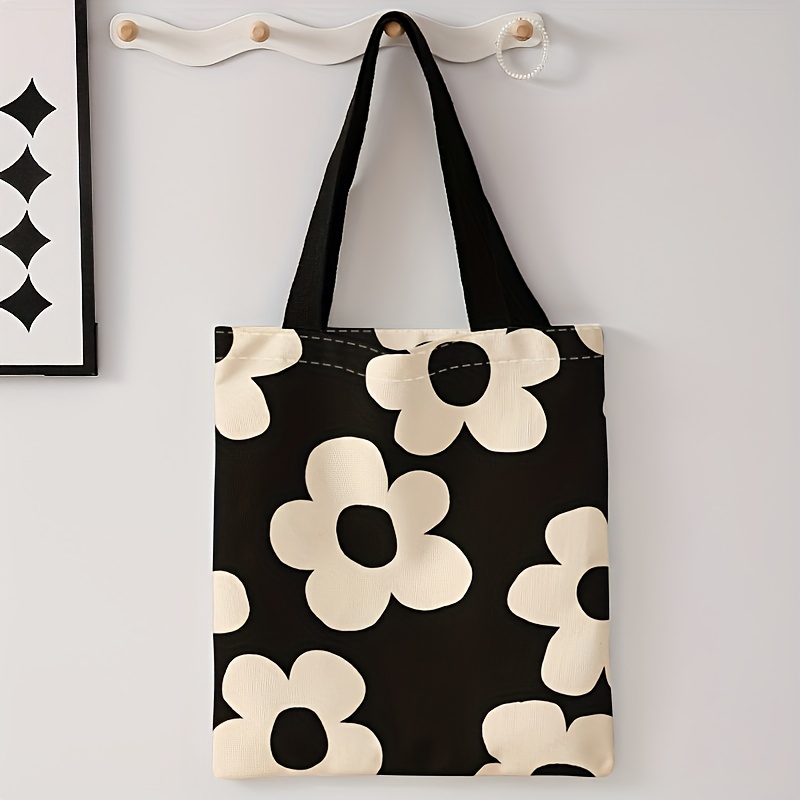 Yellow flower printed tote bag - Tote Bag Canvas Print incelemesi ve fiyatı