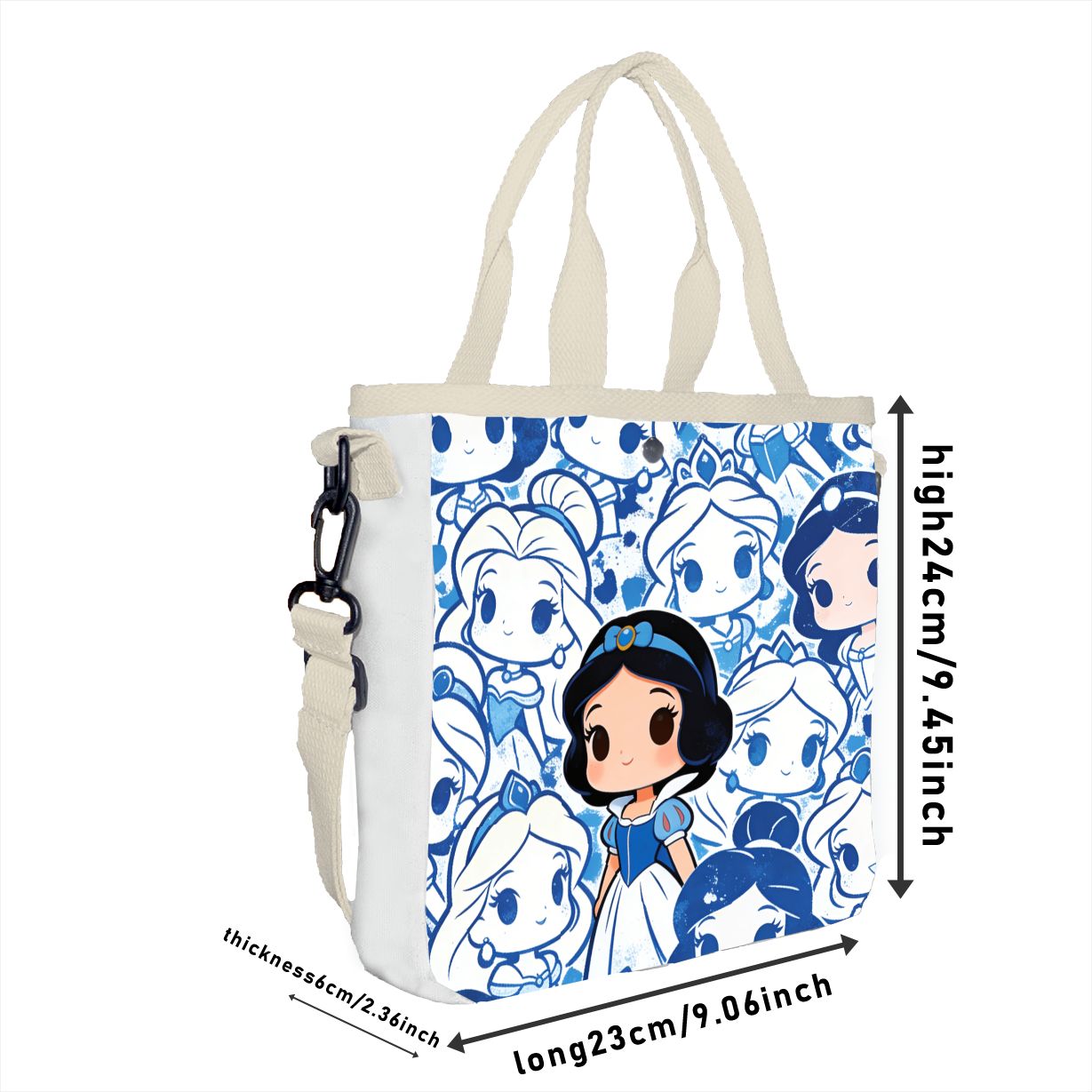 Cartoon snow white Characters  - Tote Bag Canvas Print incelemesi ve fiyatı