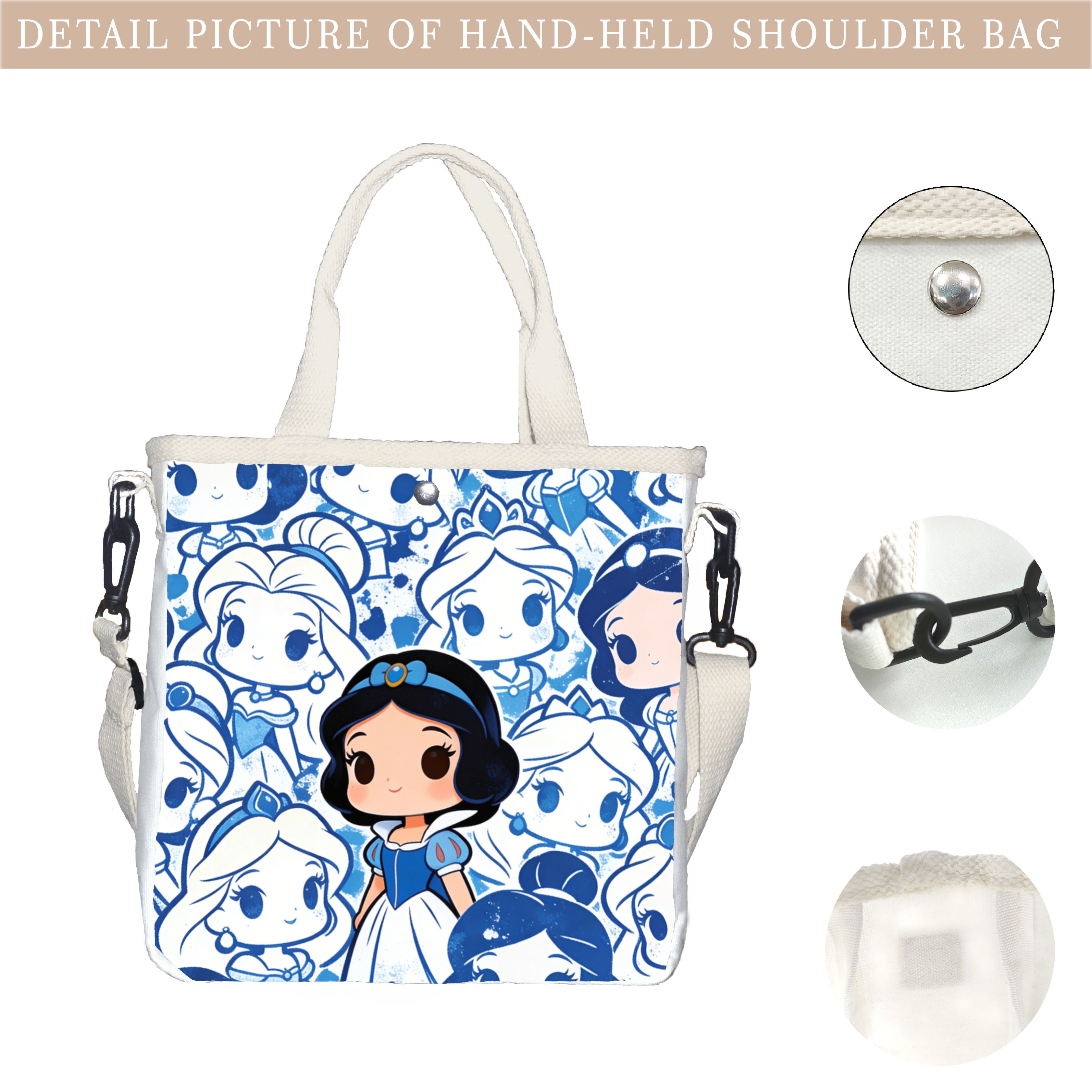 Cartoon snow white Characters  - Tote Bag Canvas Print incelemesi ve fiyatı