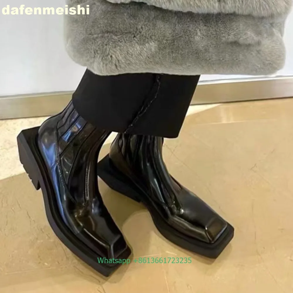 Black Patent Leather Square To - Street Fashion Rome 2025 incelemesi ve fiyatı