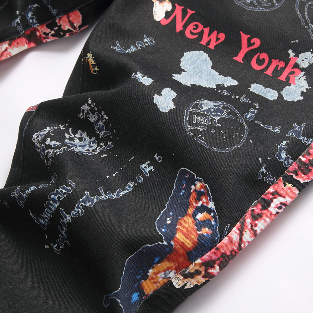 Men Digital Print Jeans Fashio - Street Fashion New York incelemesi ve fiyatı
