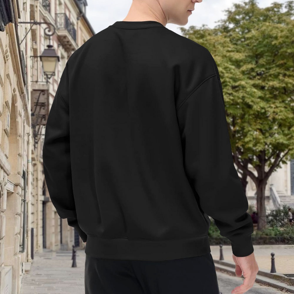 Men's Black Crew Neck Pullover - Street Fashion Elements incelemesi ve fiyatı