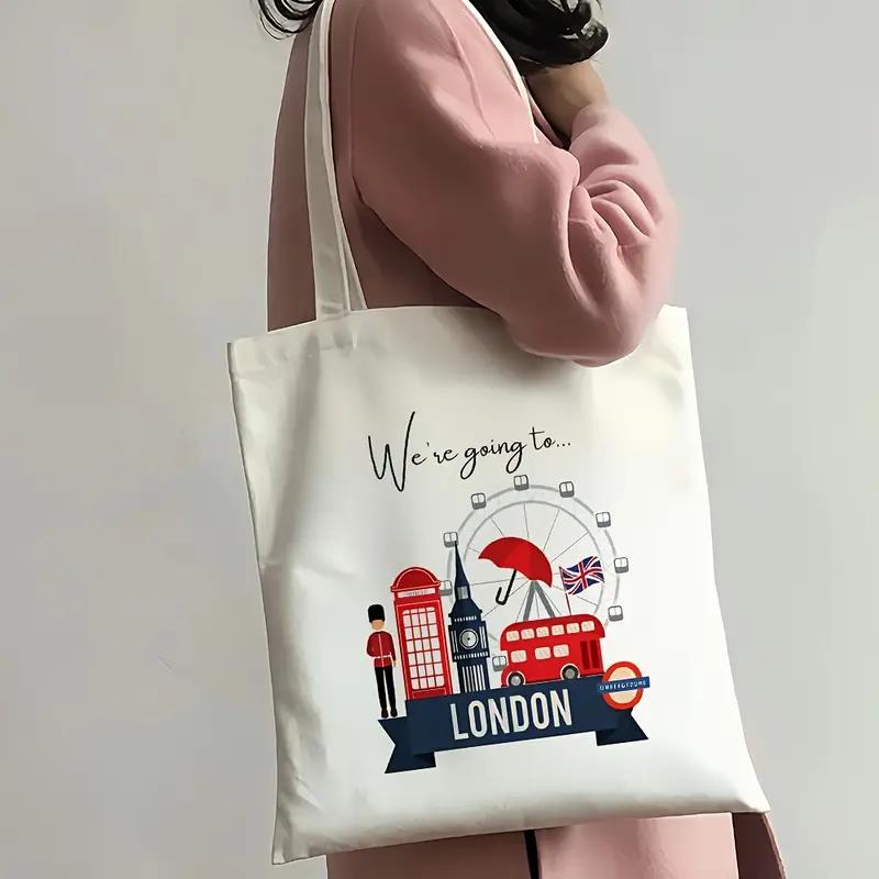 London Landmark Bus Phone Boot - Tote Bag Canvas Print incelemesi ve fiyatı