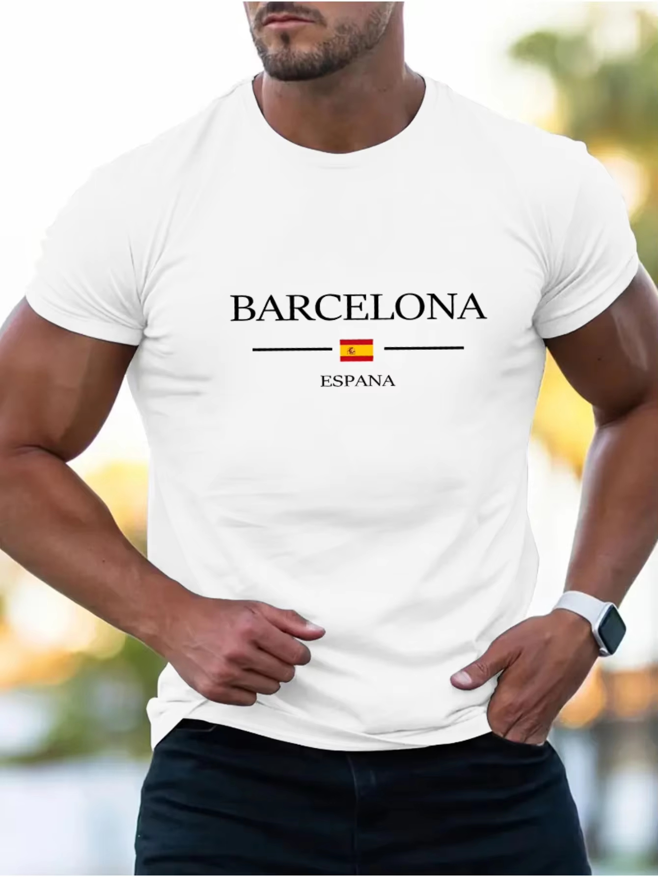 Summer Men's Casual Loose Barc - Street Fashion Barcelona incelemesi ve fiyatı