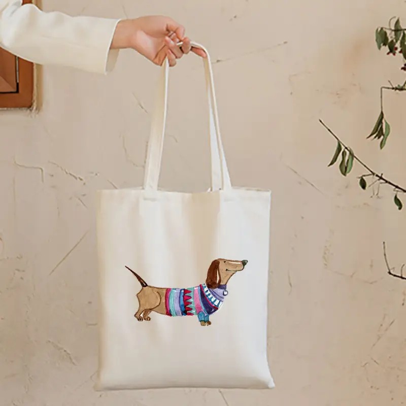 Cute Dachshund Funny Handbags  - Tote Bag Canvas Print incelemesi ve fiyatı