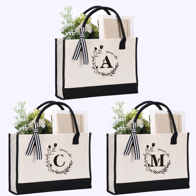 Leather letter print tote bag, - Tote Bag Canvas Print incelemesi ve fiyatı