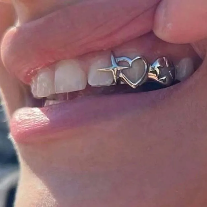 Punk Hip Hop Hollow Heart Teet - Street Fashion Jewelry incelemesi ve fiyatı