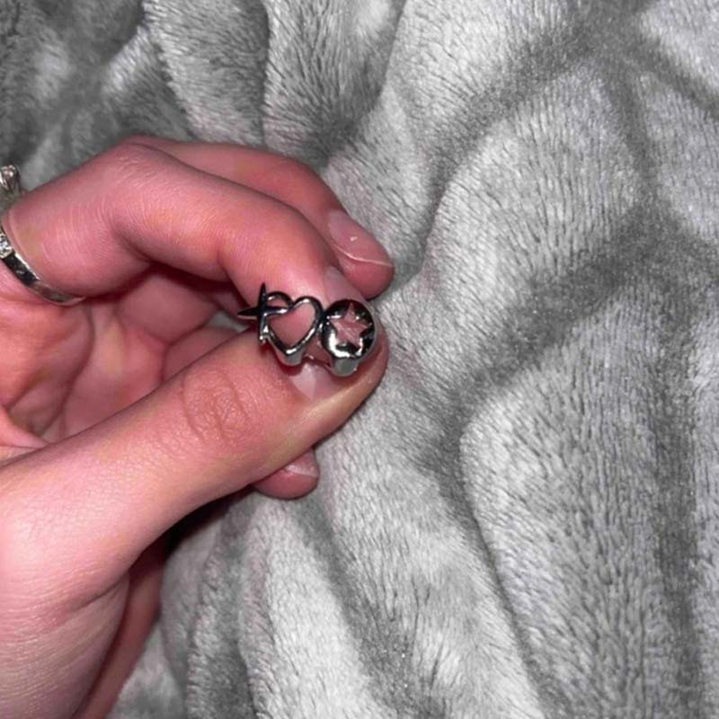 Punk Hip Hop Hollow Heart Teet - Street Fashion Jewelry incelemesi ve fiyatı