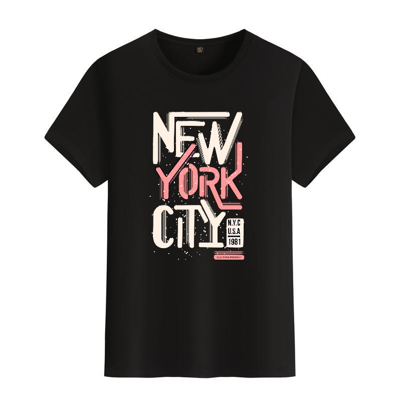 Men's Black Round-Neck Short-S - Street Fashion New York incelemesi ve fiyatı