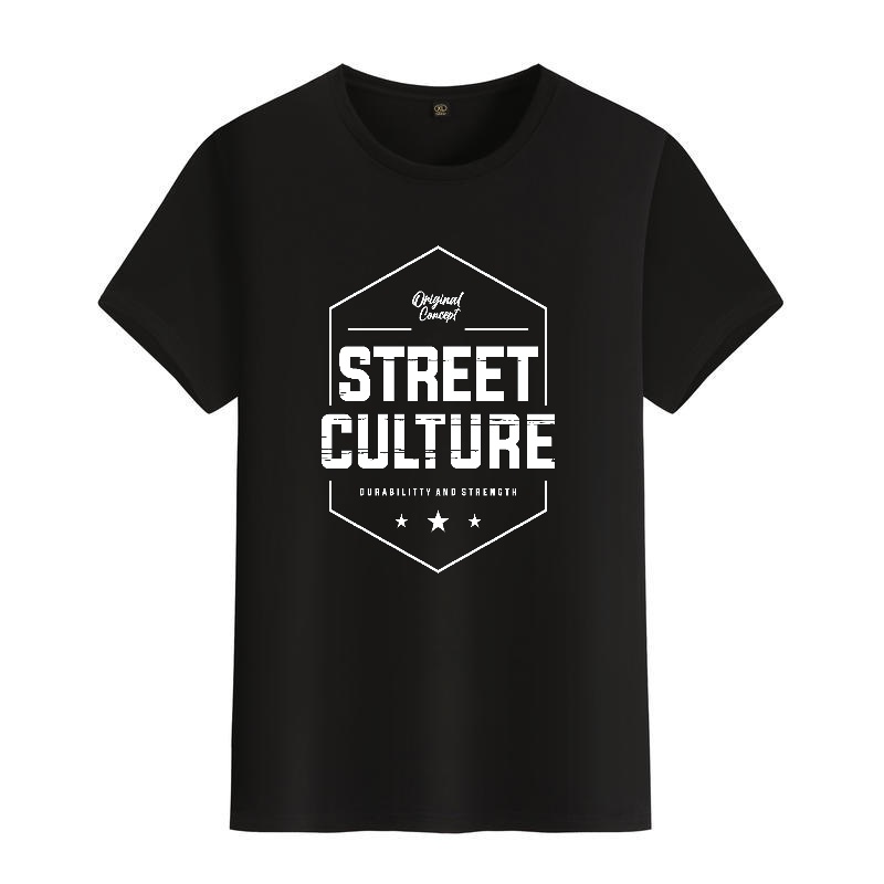 Men's Black Round-Neck Short-S - Street Fashion Culture incelemesi ve fiyatı
