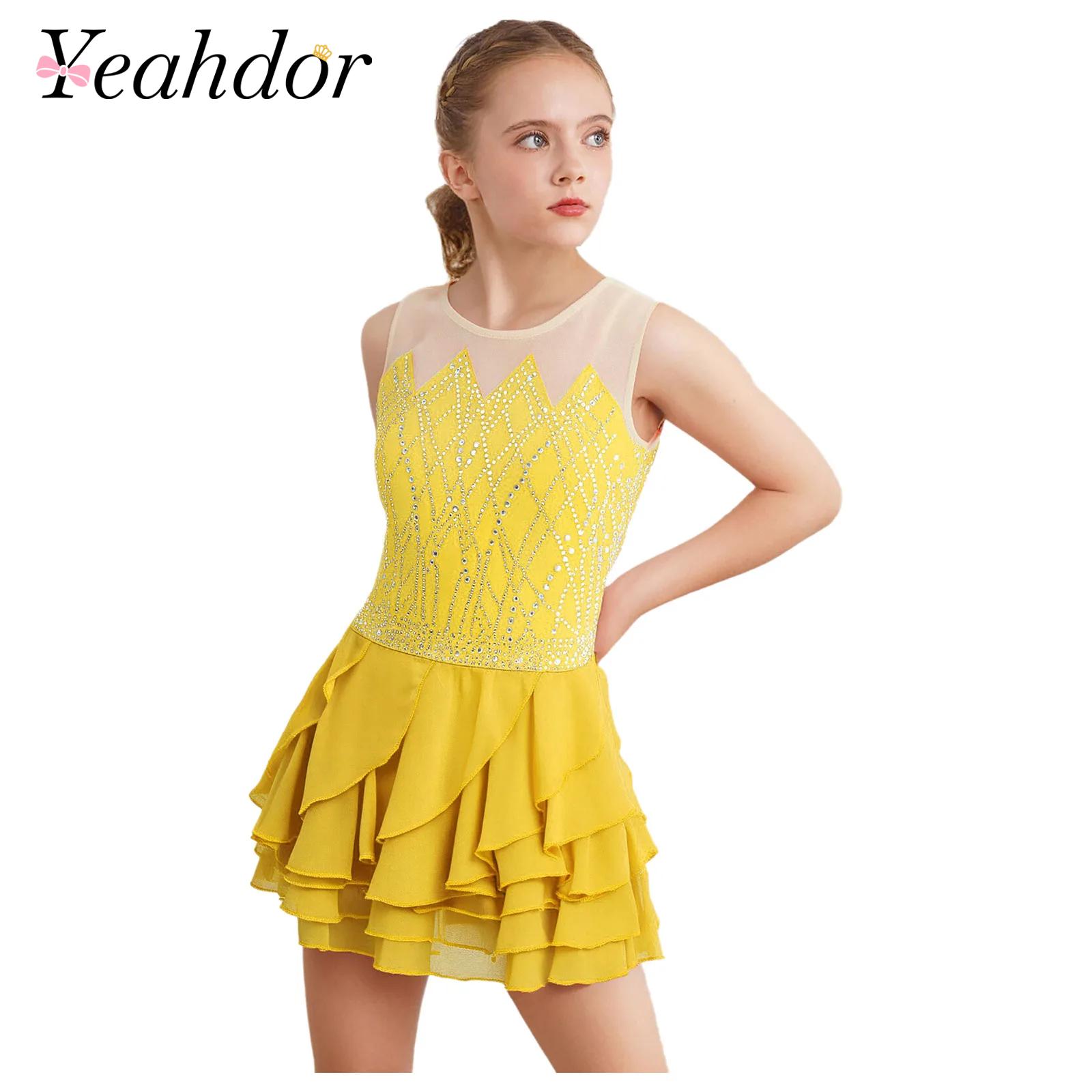 Girls Mesh Figure Skating Dres - Street Fashion Kids incelemesi ve fiyatı