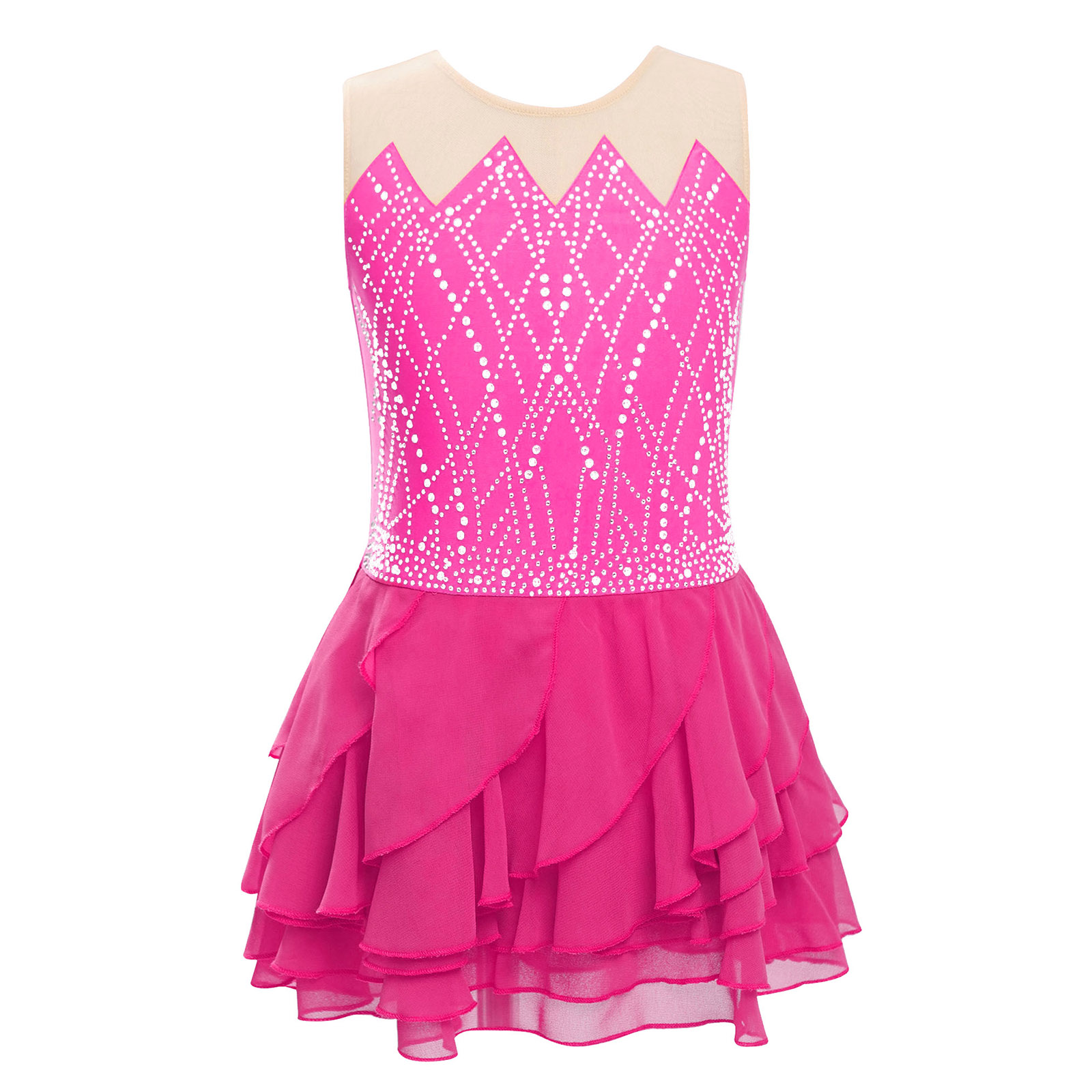 Girls Mesh Figure Skating Dres - Street Fashion Kids incelemesi ve fiyatı