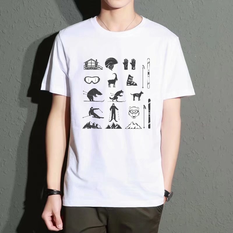 Men's Black Round-Neck Short-S - Street Fashion Elements incelemesi ve fiyatı