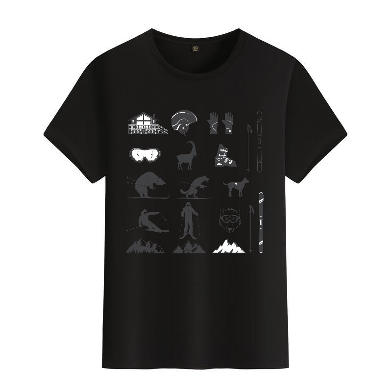 Men's Black Round-Neck Short-S - Street Fashion Elements incelemesi ve fiyatı