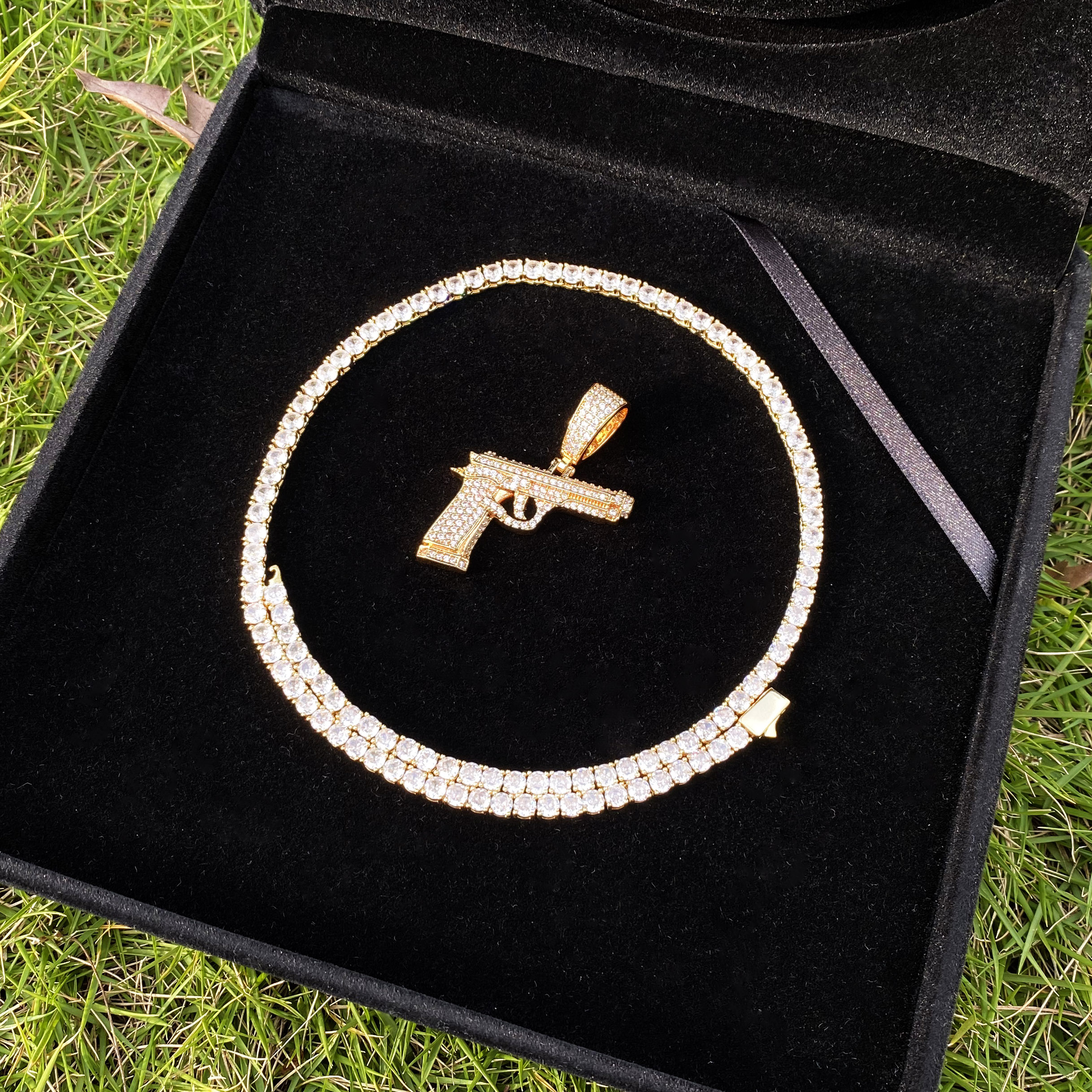 Aokaishen Iced Out Gun Necklac - Street Fashion Culture incelemesi ve fiyatı