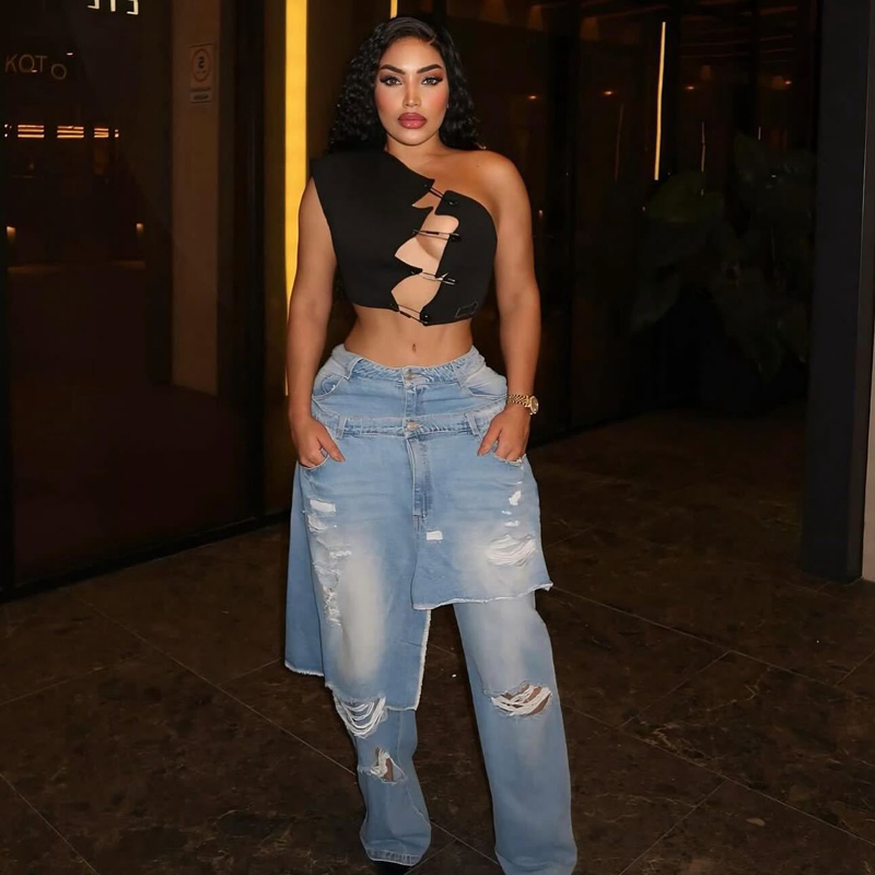 Fashion Denim Pants Women Stre - Street Fashion Fall 2025 incelemesi ve fiyatı