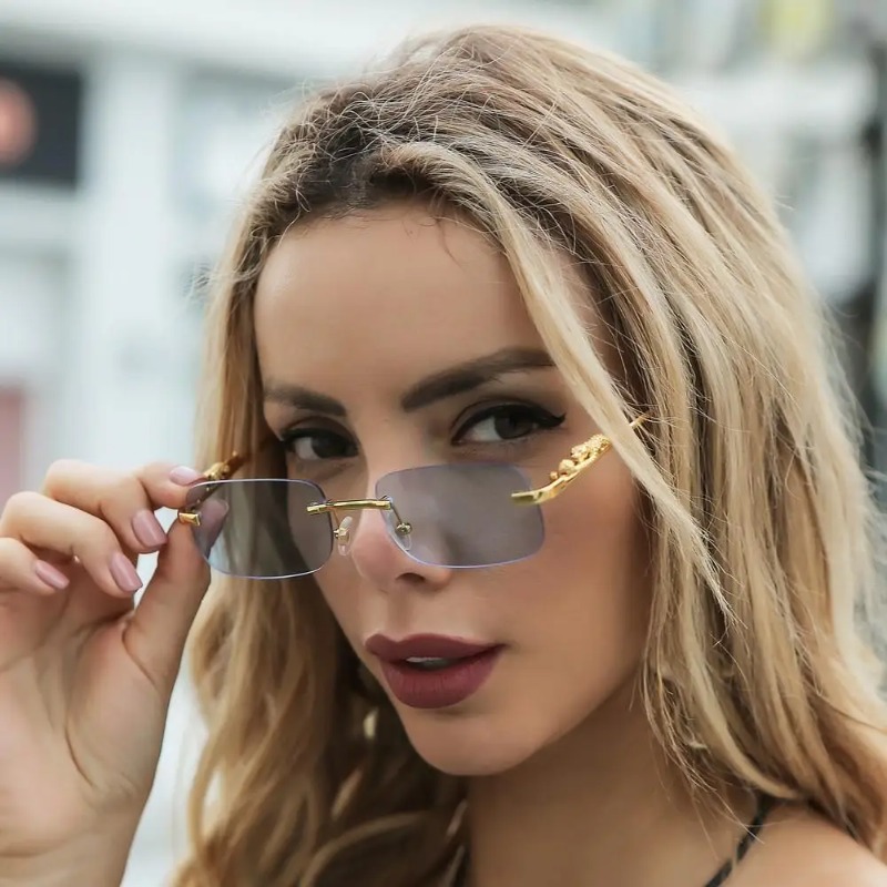 Rimless Square Sunglasses Wome - Street Fashion Brands incelemesi ve fiyatı