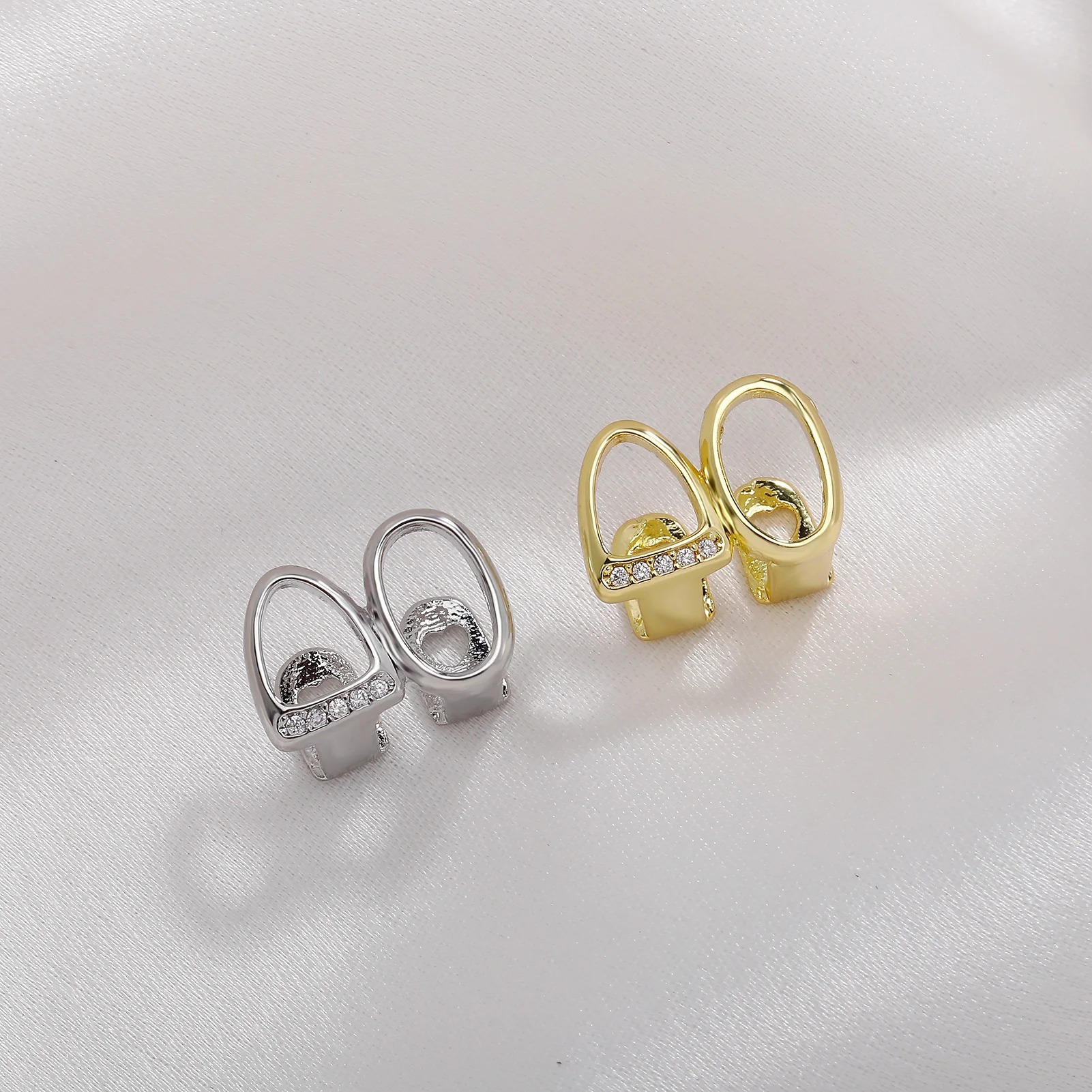 Iced Out Zircon Double Hollow  - Street Fashion Jewelry incelemesi ve fiyatı