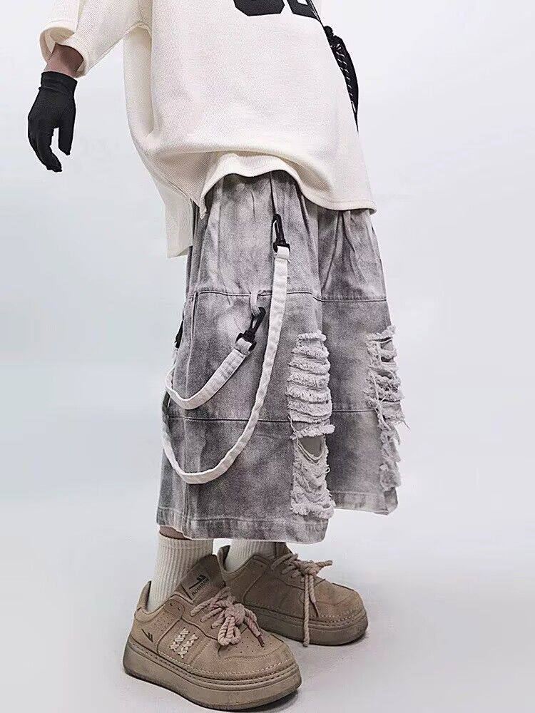 Retro Hip-hop Men's Ripped Jea - Street Fashion Hip Hop incelemesi ve fiyatı