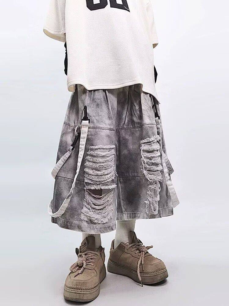 Retro Hip-hop Men's Ripped Jea - Street Fashion Hip Hop incelemesi ve fiyatı