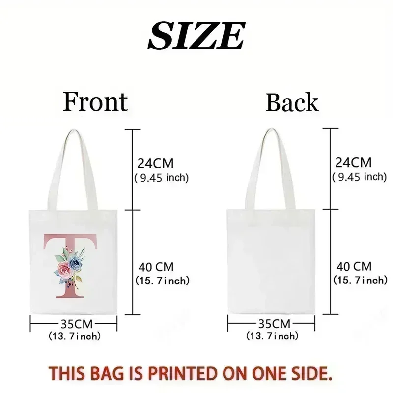 Elegant Floral Alphabet Tote B - Tote Bag Canvas Print incelemesi ve fiyatı