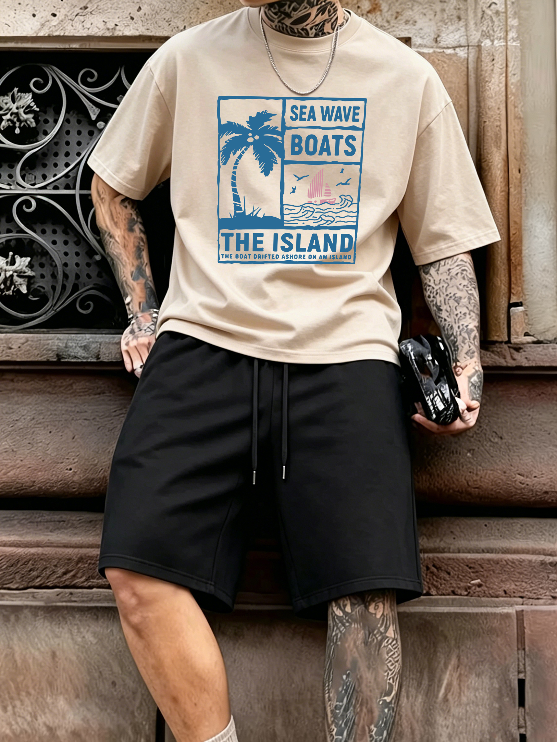 Sea Wave Coconut Tree Boats De - Street Fashion Elements incelemesi ve fiyatı
