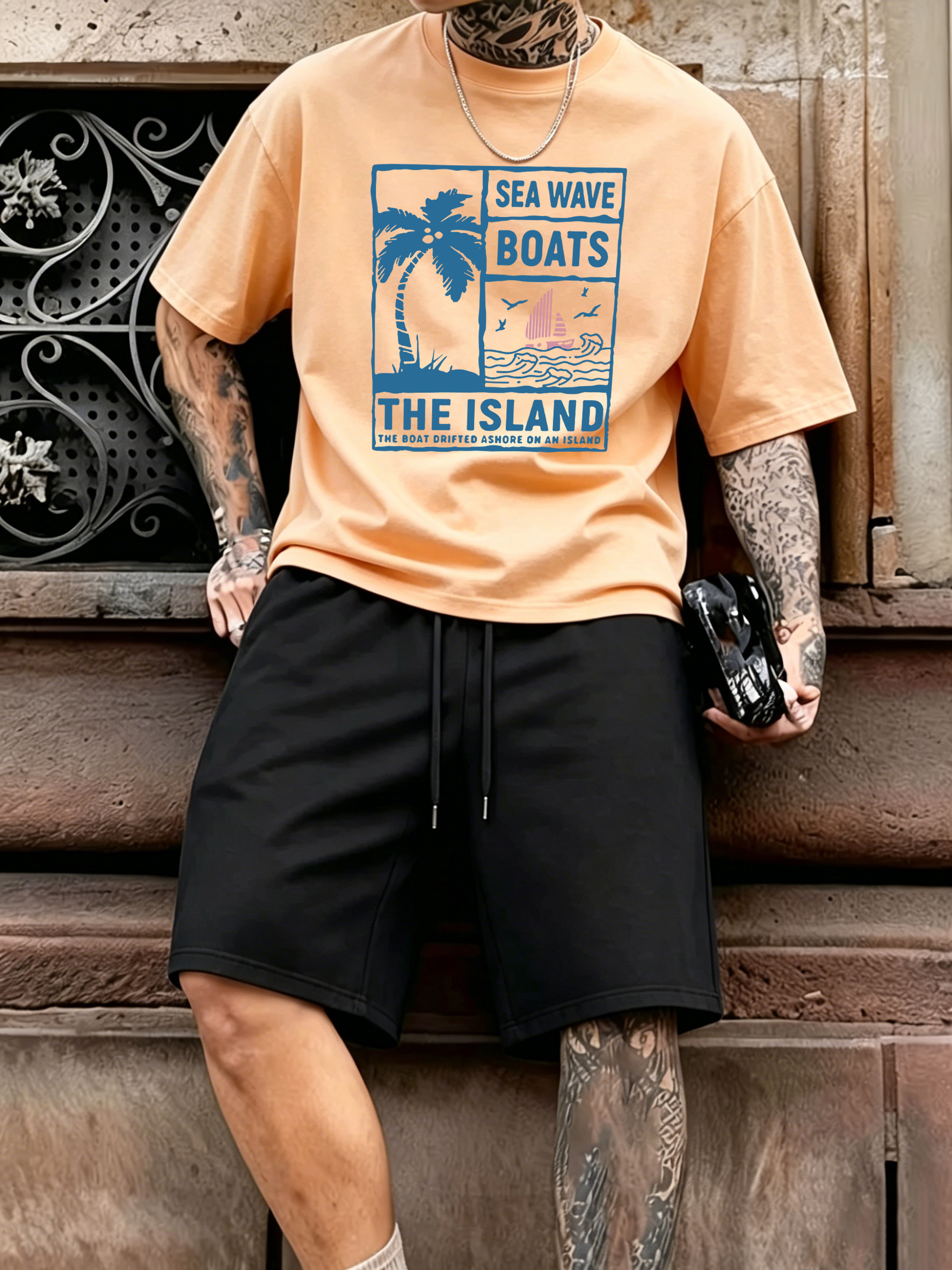 Sea Wave Coconut Tree Boats De - Street Fashion Elements incelemesi ve fiyatı
